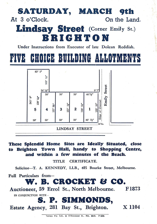 Auction leaflet, 1940