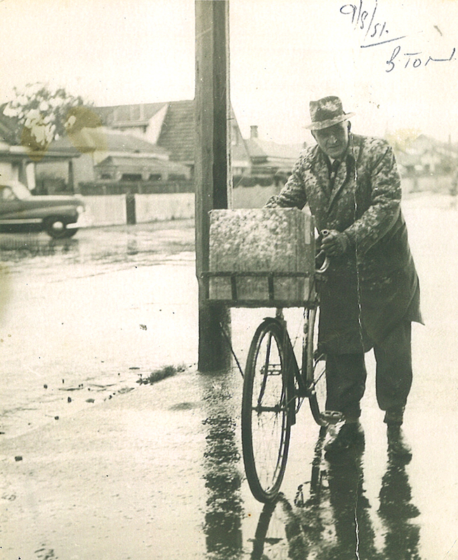 Mr Guest Delivering groceries 1951 snow 
