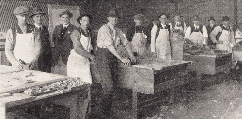 Woodworking trainees in the Society’s workshop, August 1919. 'Repatriation' Vol. 1, No. 7, 1919.