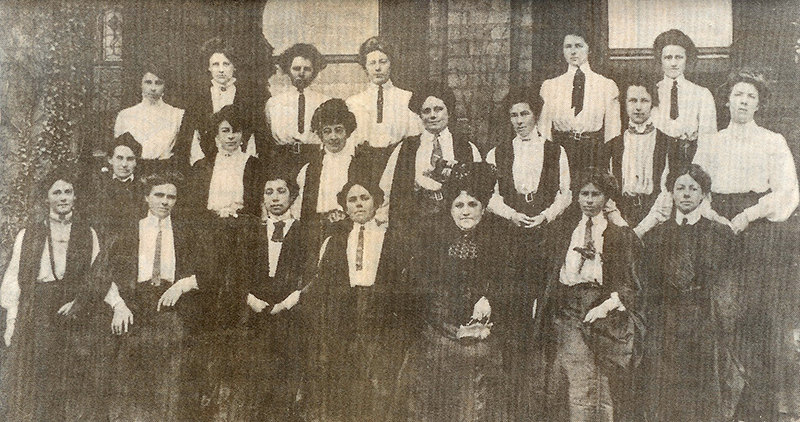The Merton Hall staff, c. 1909. Madame Liet is in the front row, third from the left.
